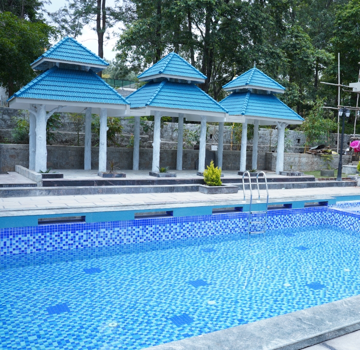 Outdoor swimming pool at the top hotels and resorts in Yelagiri Hills