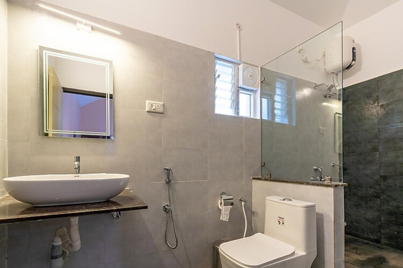 Clean private bathroom in deluxe executive room at a top resort in Yelagiri