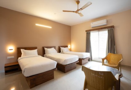 Spacious triple suite room for groups at a top 10 resort in Yelagiri Hills