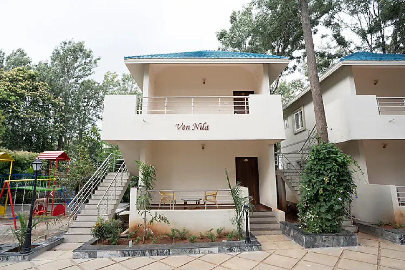  Ven Nila honeymoon cottage balcony with hill view at MSB Silver Spring Yelagiri